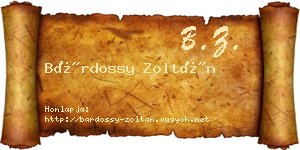 Bárdossy Zoltán névjegykártya